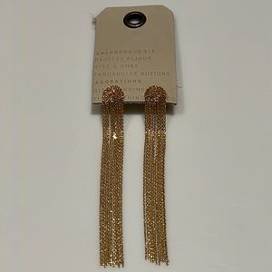 Anthropologie Gold Tassel Earrings